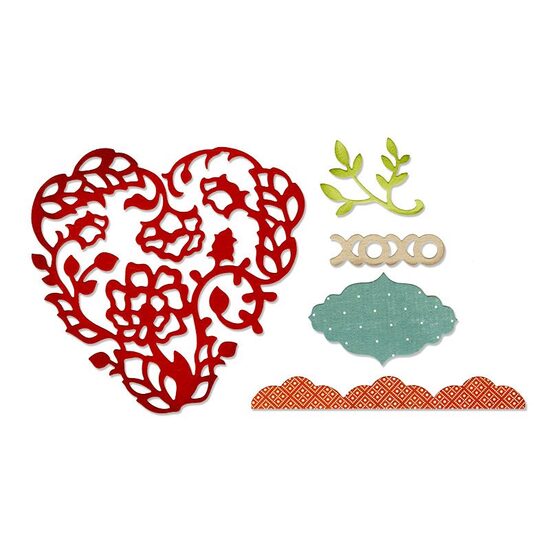 6 - 659013 Set 5 cuttere Thinlits - Heart Card Front - by Rachael Bright