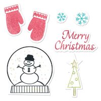 D - 658209 Set 7 cuttere si 7 stampile - Mittens and Snow Globe - by Stephanie Barnard