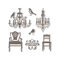 15 - 657777 Set 7 cuttere si 7 stampile - Chandeliers - by Hero Arts