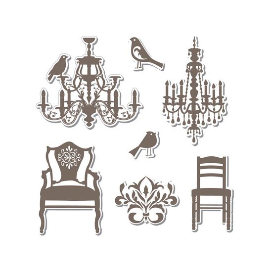15 - 657777 Set 7 cuttere si 7 stampile - Chandeliers - by Hero Arts