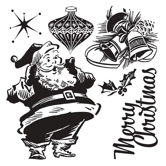 15 - 659377 Set 6 cuttere si 6 stampile - Retro Christmas - by Tim Holtz