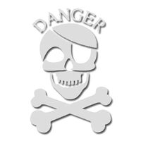 FLTR006B - Fetru alb, Danger - 14.4x20.3 - STAMP.