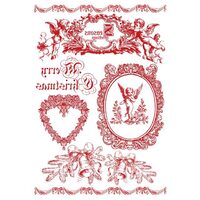 DFTR021 - Hartie de transfer A4 - Stamperia - rosu