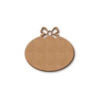 KF363 - Silueta MDF STAMP. tag oval cu fundita