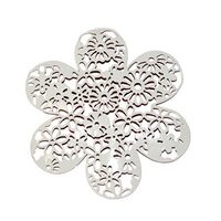 KM74 - Decoratiune metal alba - STAMP. floare