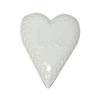 KM69 - Decoratiune metal alba - STAMP. inima