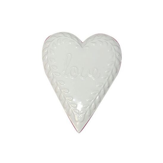 KM69 - Decoratiune metal alba - STAMP. inima