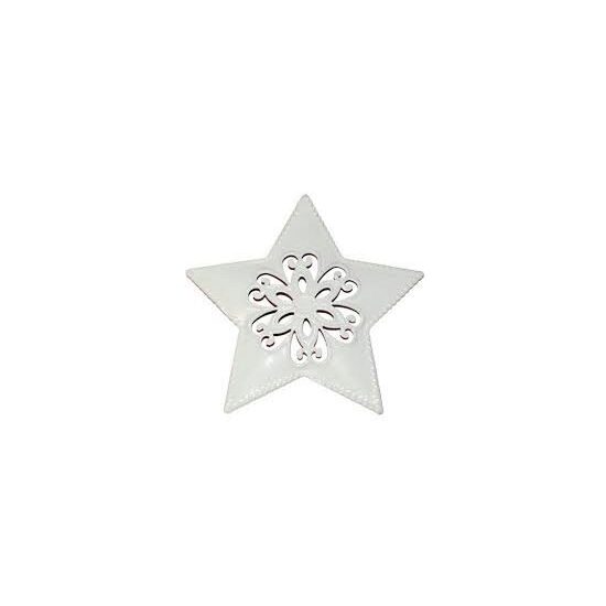 KM67 - Decoratiune metal alba - STAMP. stea