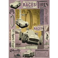 Hartie decoupage 80 gr, 50 x 70, - DFG383 Graffiti vintage racing cars