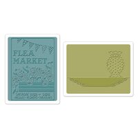 33 - 658471 - Set 2 placi embosare- Flea Market & Hobnail Vase by Jen Long
