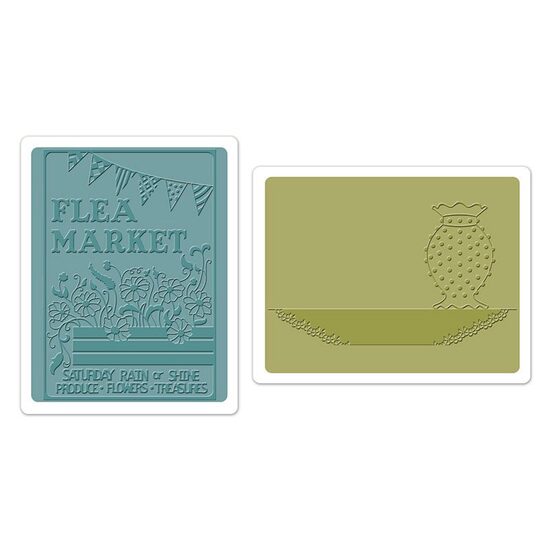 33 - 658471 - Set 2 placi embosare- Flea Market & Hobnail Vase by Jen Long