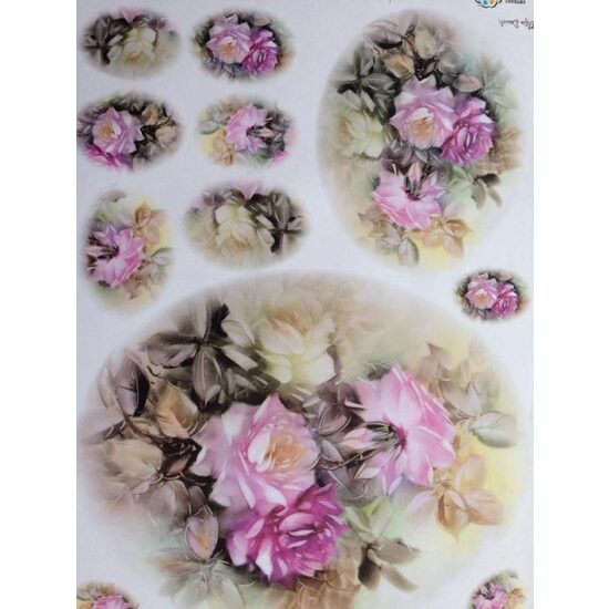 CRT0202 - Hartie decupaj OFERTA - 35 x 50 - Trandafiri