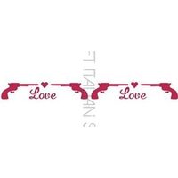 KSE143 - Sablon 60x7cm - STAMP - Guns and love