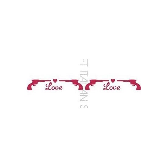 KSE143 - Sablon 60x7cm - STAMP - Guns and love