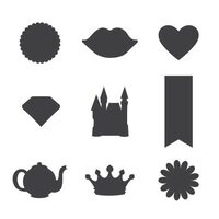 2002197 Set 10 forme metalice argintii GIRLY GIRL - Cricut Cuttlebug