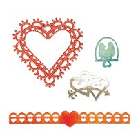 7 - 659006 Set 4 cuttere Thinlits - Love Birds & Hearts Sizzix