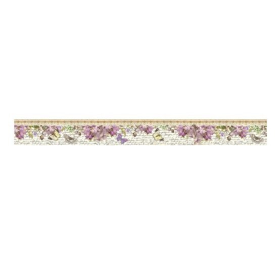 SBA236 Banda decorativa adeziva 0.3 x 5 m Lilac and Butterflies - Stamperia