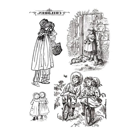 DFTR008 - Hartie transfer A4 - 2buc/set - Vintage children - Stamperia