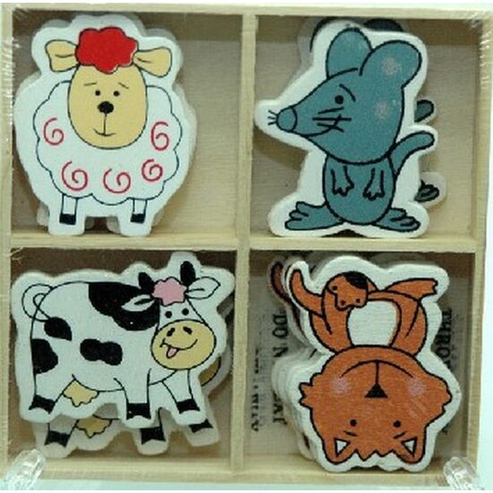 355561 - Set 16 figurine lemn cu animalute ANT-CH