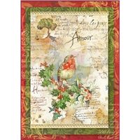 DFSA4037 - Hartie de orez Stamperia A4 cm - Flowers and poems