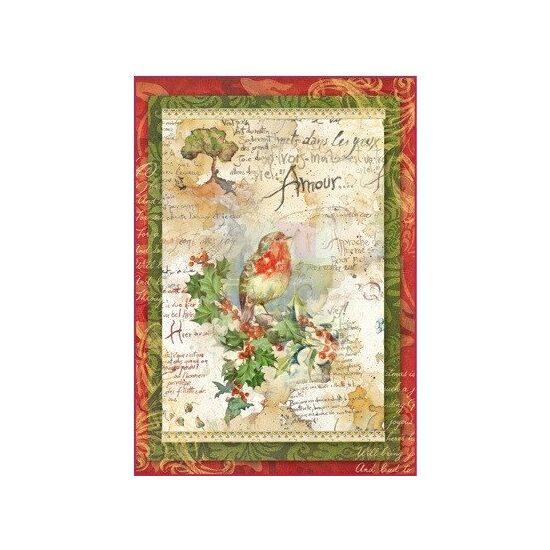 DFSA4037 - Hartie de orez Stamperia A4 cm - Flowers and poems