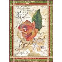 DFSA4038 - Hartie de orez Stamperia A4 cm - Flowers and poems