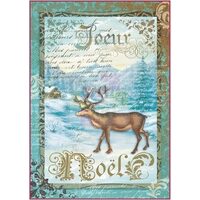 DFSA4039 - Hartie de orez Stamperia A4 cm - X MAS reindeer