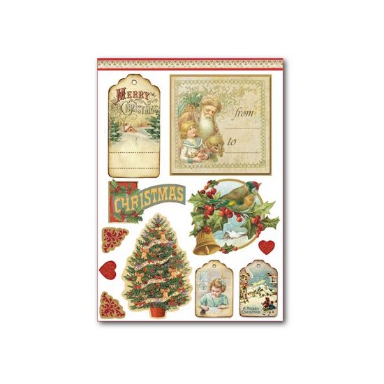 DFLB001 - Etichete adezive - Victorian Christmas - coala A5 - Stamperia