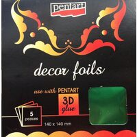 20742 - Set 5 buc folie transfer, verde metalizat - Pentart