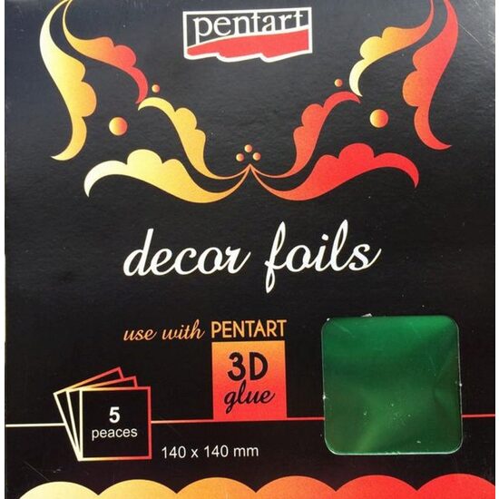 20742 - Set 5 buc folie transfer, verde metalizat - Pentart