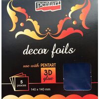 20743 - Set 5 buc folie transfer, albastru metalizat - Pentart