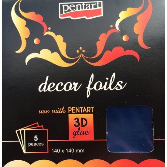20743 - Set 5 buc folie transfer, albastru metalizat - Pentart