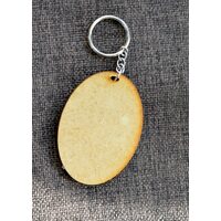 Breloc MDF oval - 5x6.8cm - RIL.