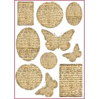 DFSA4094 - Hartie de orez Stamperia A4 - buterfly and words