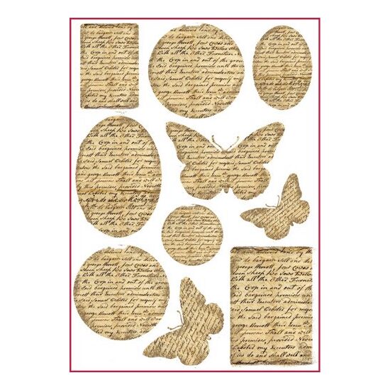 DFSA4094 - Hartie de orez Stamperia A4 - buterfly and words