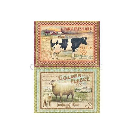 DFSA4111 - Hartie de orez Stamperia A4 - farm cow