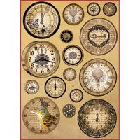 DFSA4093 - Hartie de orez A4 - Stamperia - vintage clocks