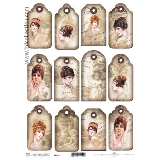 TAG032-Hartie scrapbooking -Etichete - A4, 250g - ITD