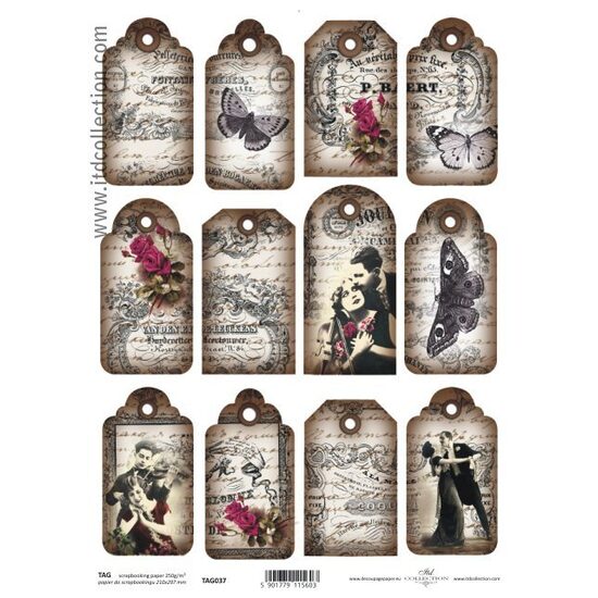 TAG-037-Hartie scrapbooking -Etichete - A4, 250g - ITD