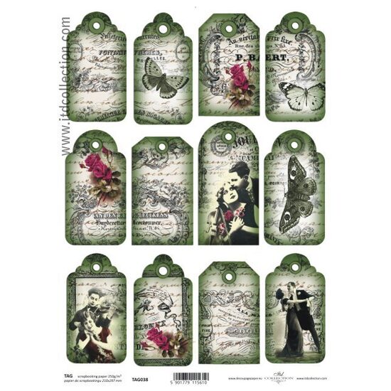 TAG-038 - Hartie scrapbooking - Etichete - A4, 250g - ITD