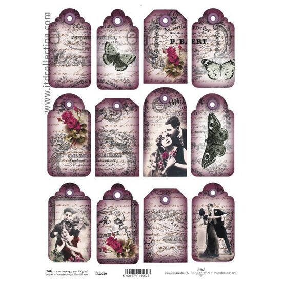 TAG-039 - Hartie scrapbooking - Etichete - A4, 250g - ITD