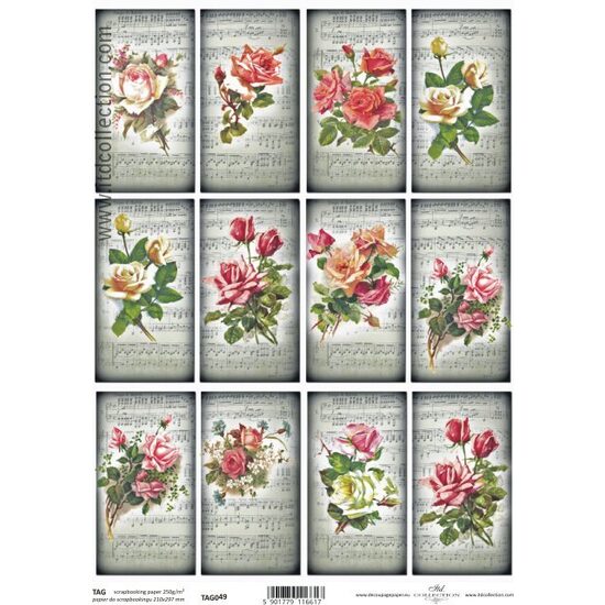 TAG-049 - Hartie scrapbooking - Etichete - A4, 250g - ITD