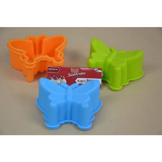 M00888 - Set 6 forme silicon pt briose - fluturi - orange, verzi, albastre - ANT-CH