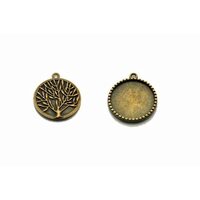 366848D - Medalion bronz rotund cu copacel, 2.8cm - ANT-CH