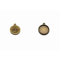 366868D - Medalion bronz - rotund cu coroana 2cm - ANT-CH