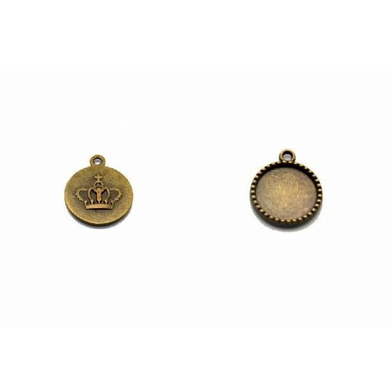 366868D - Medalion bronz - rotund cu coroana 2cm - ANT-CH