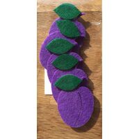 23227 - Set 5 figurine fetru 3mm x 5.5cm - prune - PENT.