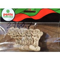 21687 - Set 6 figurine lemn - cap dama pirat - Pentart