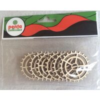 21675 - Set 6 figurine lemn - rotite 5cm - PENT.