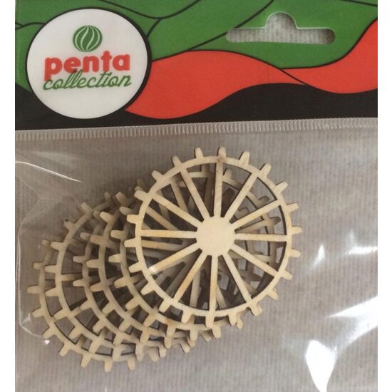 21679 - Set 6 figurine lemn - rotite 5cm - PENT.